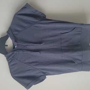 Old Navy Women Medium short sleeve Hoodie Sweatshirt Pullover Top Hearther Blue